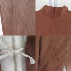 羽織 正絹 墨流し暈し 茶色 紋なし 着物コート 和装 ちりよけ 身丈83cm【中古】の画像