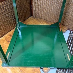 【茶道具】青漆爪紅 組立式 糸巻棚 木製 箱付 水指棚 パーツ欠品有 古道具 骨董 同梱相談可 煎茶道具 茶器 煎茶器 古玩 華道具 懐石道具の画像