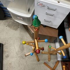ポールハンガー　No.4007　子供用　木製　ピエロ　ポールラック　【リサイクルショップどりーむ天保山店】の画像