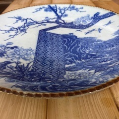 古伊万里　有田焼　大皿　イゲ皿　染付　骨董の画像