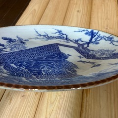 古伊万里　有田焼　大皿　イゲ皿　染付　骨董の画像