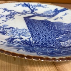 古伊万里　有田焼　大皿　イゲ皿　染付　骨董の画像