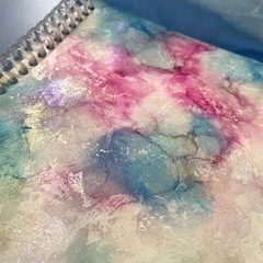 ②【一点物】A5 アルコールインクアート原画の表紙+無印良品リフィルノート 本体 手帳にも　の画像