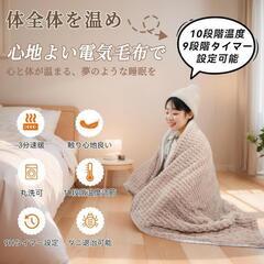 新品 電気毛布 160×100cm 電気ひざ掛け 掛け 敷き 10段階温度調整 防寒の画像