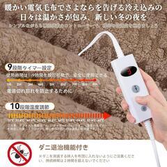 新品 電気毛布 160×100cm 電気ひざ掛け 掛け 敷き 10段階温度調整 防寒の画像