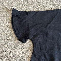 黒の裾ひらひらTシャツの画像