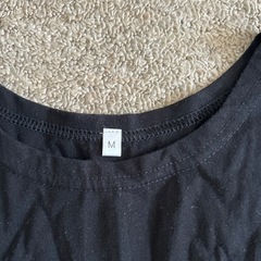 黒の裾ひらひらTシャツの画像