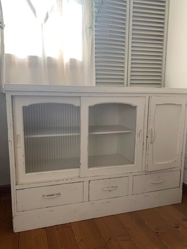 昭和レトロ　収納家具　食器戸棚　ショップ什器