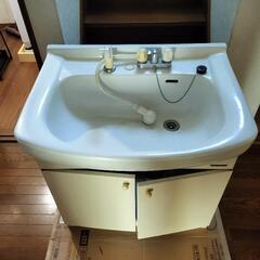 【無料】洗面台 横幅75cm 中古 一式 お譲りしますの画像