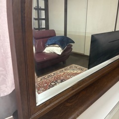 置き鏡　半円　ミラー　鏡台　の画像
