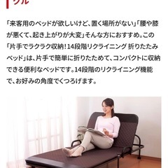 お値下げいたしました 折りたたみ式リクライニングベッドの画像