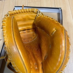 野球ミズノキャッチャーミット黄色の画像