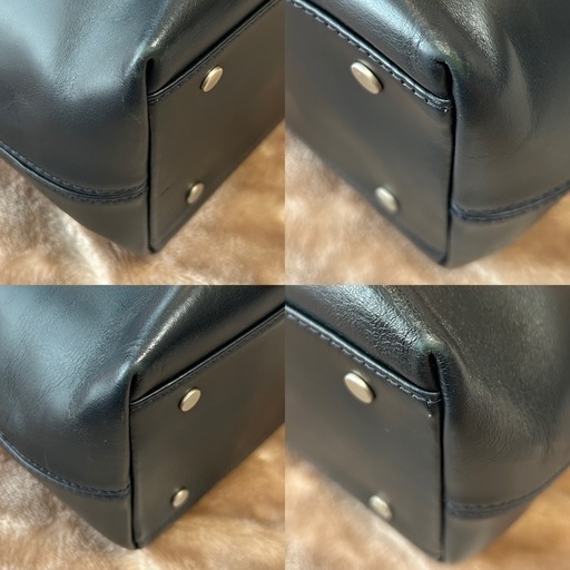 エルゴポックワキシングレザートートバッグ牛革ショルダーバッグ本革かばん鞄カバン紺メンズ男性用紳士ユニセックス男女兼用レディース