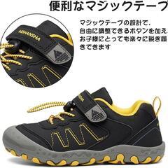 トレッキングシューズ つま先ガード キャンプ 遠足 ハイキング 【グレー】16.5cmの画像