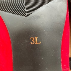 赤、スウェードパンプス未使用　・3Lサイズの画像