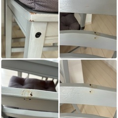 IKEA ダイニングテーブル、チェア4脚、クッションの画像
