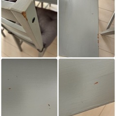 IKEA ダイニングテーブル、チェア4脚、クッションの画像