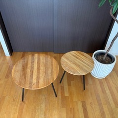 【2点セット】木製ネスト／サイド／ローテーブルの画像