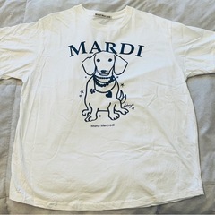 【マルディメクルディ】MARDI MERCREDI Tシャツ 半袖 Tシャツ SWING THE TAIL DDANJI PEARL NECKLACE ホワイト/ネイビー　マルディ 韓国 ファッションの画像