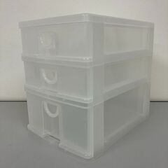 stp-3368　書類ケース　3段　ホワイト　プラスチック　引出し　縦型　収納ボックス　白　A4　オフィス　レターケース　書類収納　事務用品　DCMの画像