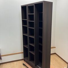 stp-3369　本棚　棚板可動　木製　ダークブラウン　ブックシェルフ　こげ茶　収納家具　蔵書保管　書斎　オープンラック　エヴィータ　ニトリの画像