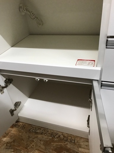 ジャングルジャングル貝塚店　松田家具　レンジボード　食器棚　ホワイト　ソフトクローズ　大容量　貝塚市　二色浜　リサイクルショップ