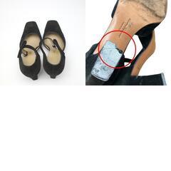 サルヴァトーレフェラガモ  サンダル ブラック  Salvatore Ferragamo 6 1/2 C コーンヒールの画像