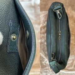 エルゴポックメンズ2WAYショルダーバッグ肩掛けバッグハンドバッグダークグリーン男性用紳士鞄かばんカバンユニセックスレディースの画像