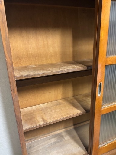 古家具　ガラス扉　キャビネット