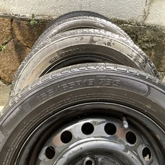 155/65R13 グットイヤー　溝あり4本ラジアルタイヤ！スズキ/日産純正ホイール！の画像