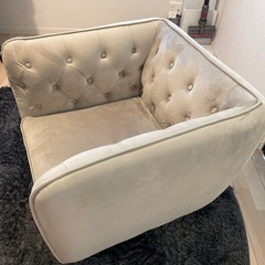 【超良品】LOWYA1人掛けソファー　ベルベット調の画像