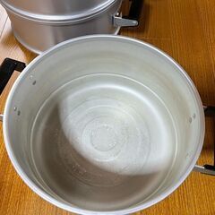 ■HNH 30cm アルミ蒸し器三段■概ね美品■の画像
