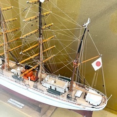  【引き取り限定】大型帆船模型◆今井科学◆日本丸 1／100 組立完成品 ケース付きの画像