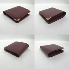 カルティエ  二つ折り財布 ワインレッド  CARTIER 小銭入れ付の画像
