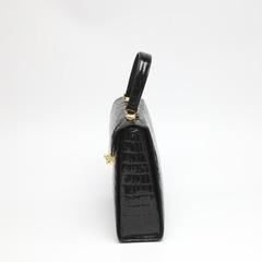 クロコダイル  ハンドバッグ ブラック  CROCODILE 2WAY ショルダーストラップ付の画像