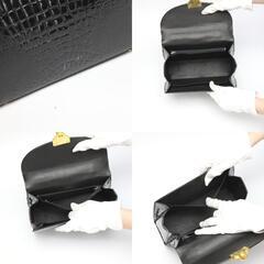 クロコダイル  ハンドバッグ ブラック  CROCODILE 2WAY ショルダーストラップ付の画像