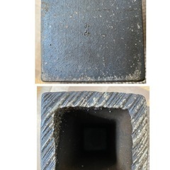 信楽焼   いぶし角花入れの画像