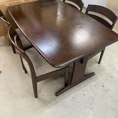 リサイクルショップどりーむ荒田店　No4501 4人掛けダイニングテーブルセット　椅子4脚付き♪の画像