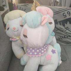 大きめ ユニコーン ぬいぐるみ ３匹セットの画像