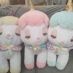 大きめ ユニコーン ぬいぐるみ ３匹セットの画像
