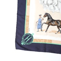エルメス カレ90 スカーフ ネイビー  HERMES  カレ90の画像