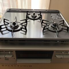 【横浜市内取付込みで！】格安美中古品　リンナイビルトインコンロ　RB31M5HSW　都市ガス　訳アリの画像