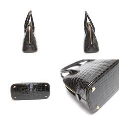 クロコダイル HO6123 ハンドバッグ ダークワインレッド  CROCODILE 2WAY ポロサスの画像