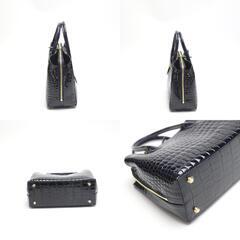 クロコダイル HO5967 ハンドバッグ ネイビー  CROCODILE 2WAY キプロスの画像