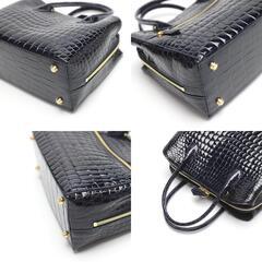 クロコダイル HO5967 ハンドバッグ ネイビー  CROCODILE 2WAY キプロスの画像