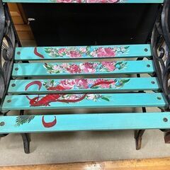 【リサイクルストアスターズ城西店】 【中古品】花柄ガーデニング　ベンチの画像
