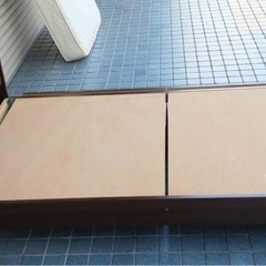 シングルベッド 木製 引き出し付きの画像