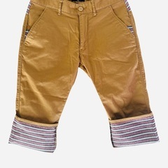 プラスワン PLUS ONE クロップド チノパンツ ボーダー ジップフライの画像