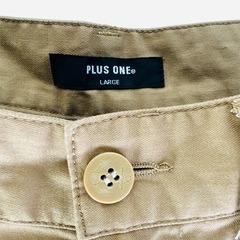 プラスワン PLUS ONE クロップド チノパンツ ボーダー ジップフライの画像