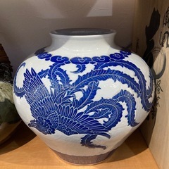 ★北九州、福岡市周辺配送可【艦月焼】壺　鳳凰　藤本享秀作　元箱あり 💳自社配送代引き可💳※現金、クレジット、スマホ決済対応※の画像